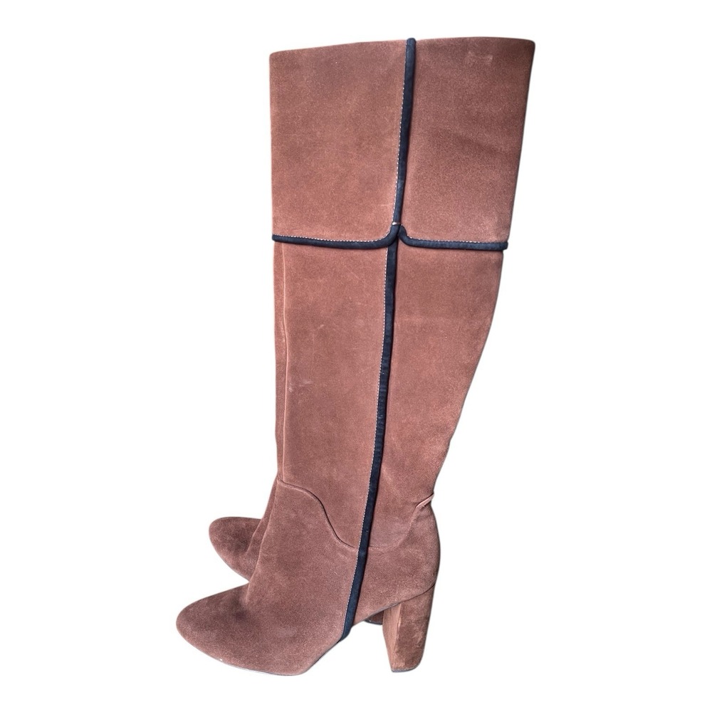 AD & Daughters Knee High‎ Brown Suede Block Heel Boot Size 9 Retail $300 - Picture 13 of 13